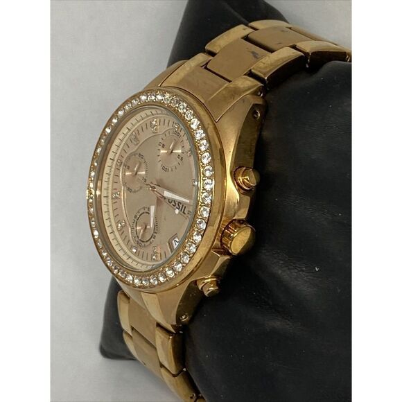 Fossil ES3352 Women Gold Stainless Steel Analog Dial Quartz Genuine Watch HK1101 - Picture 4 of 12